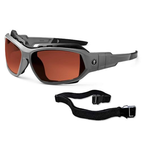 Picture of Skullerz 56121 Loki Safety Sunglasses&#44; Matte Gray & Polarized Copper Lens