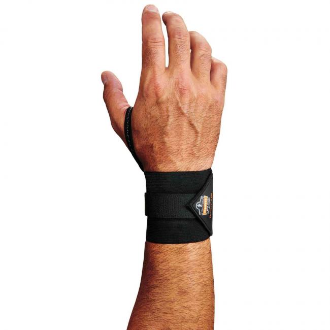 Wrist Wrap with Thumb Loop, Black - Large & Extra Large
