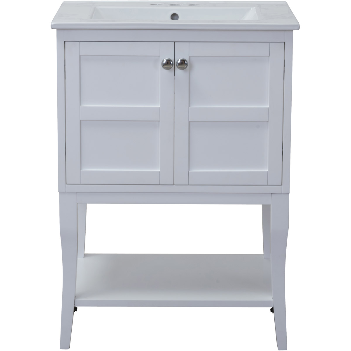 2 Doors Cabinet, White - 24 x 18 x 34 in.