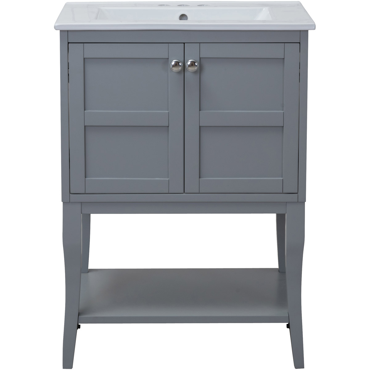 2 Doors Cabinet, Grey - 24 x 18 x 34 in.