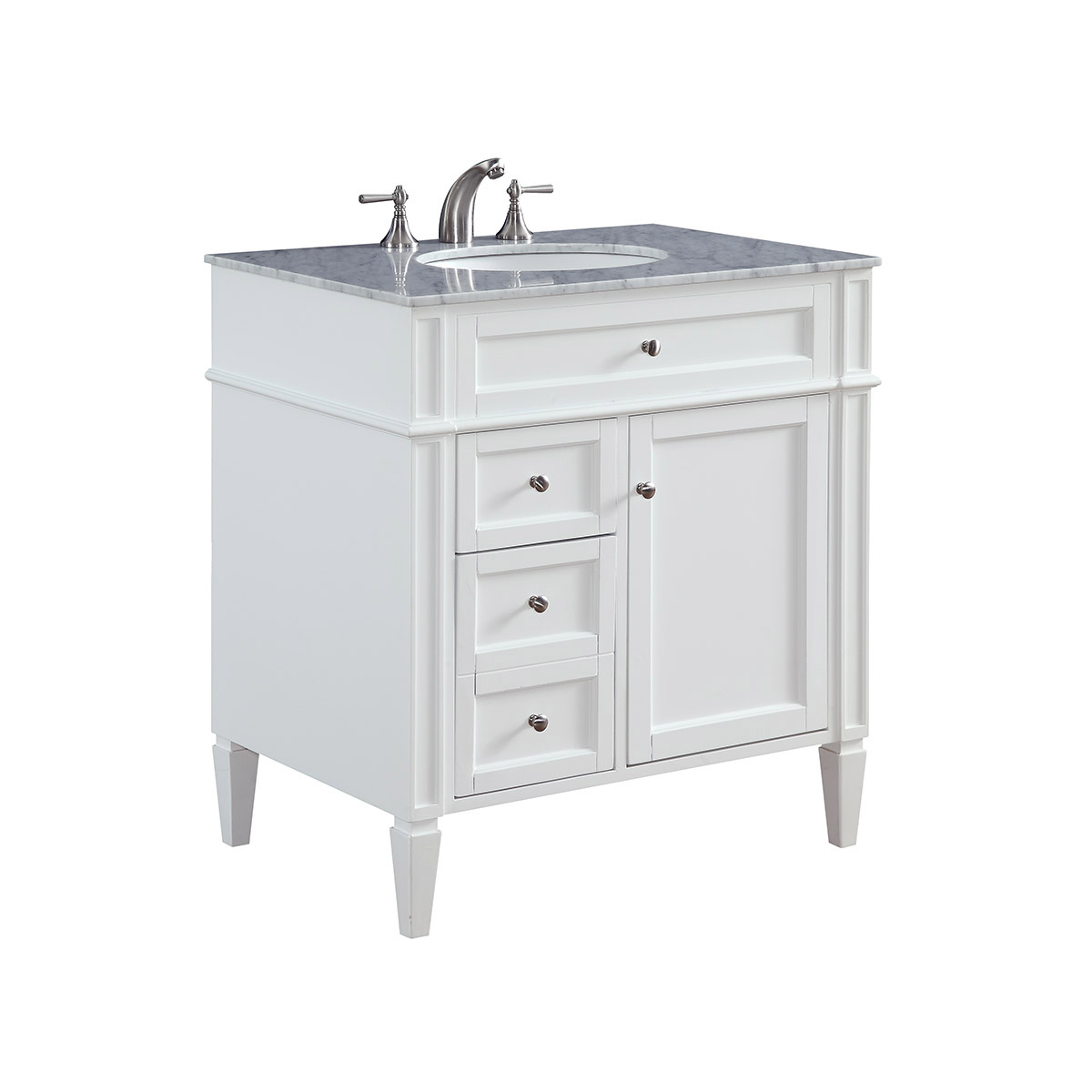 32 in. Single Bathroom Vanity Set, White