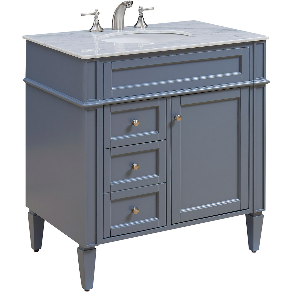 32 in. Single Bathroom Vanity Set, Grey
