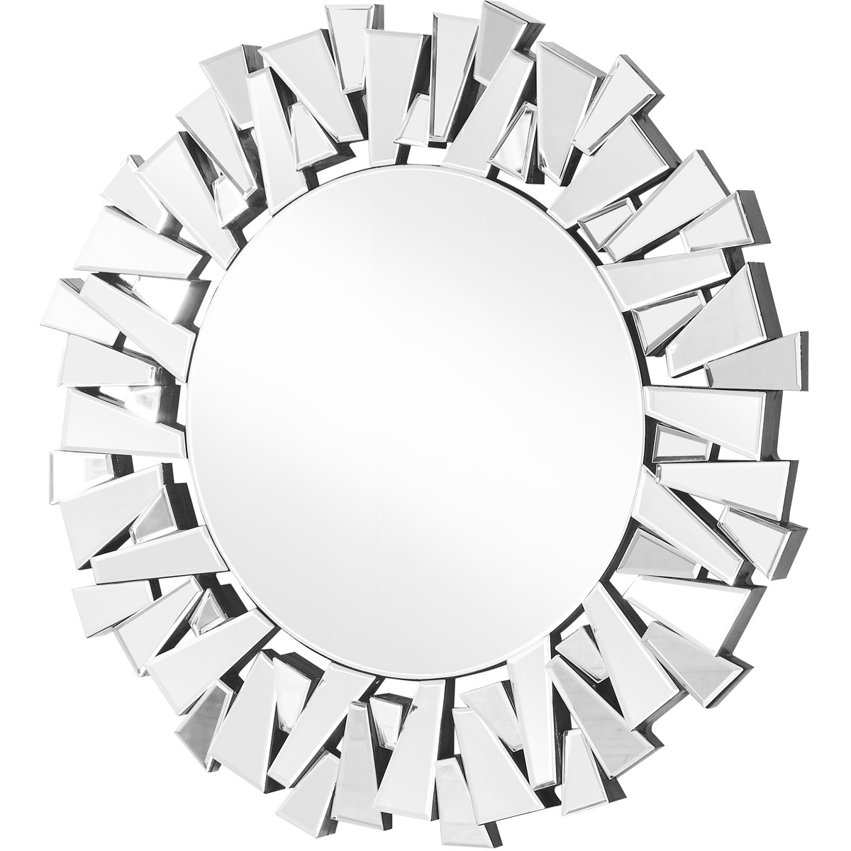 Sparkle 39.5 in. Contemporary Round Mirror - Elegant Textured Look, Clear