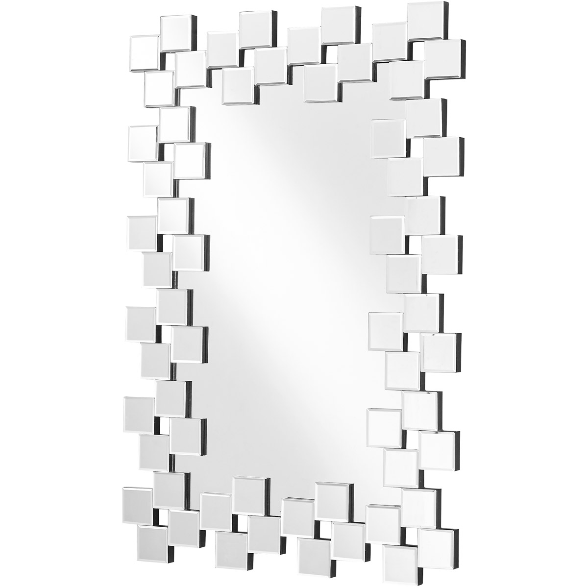 Sparkle 47 in. Contemporary Rectangle Mirror - Beveled Edge Mirror Pieces, Clear