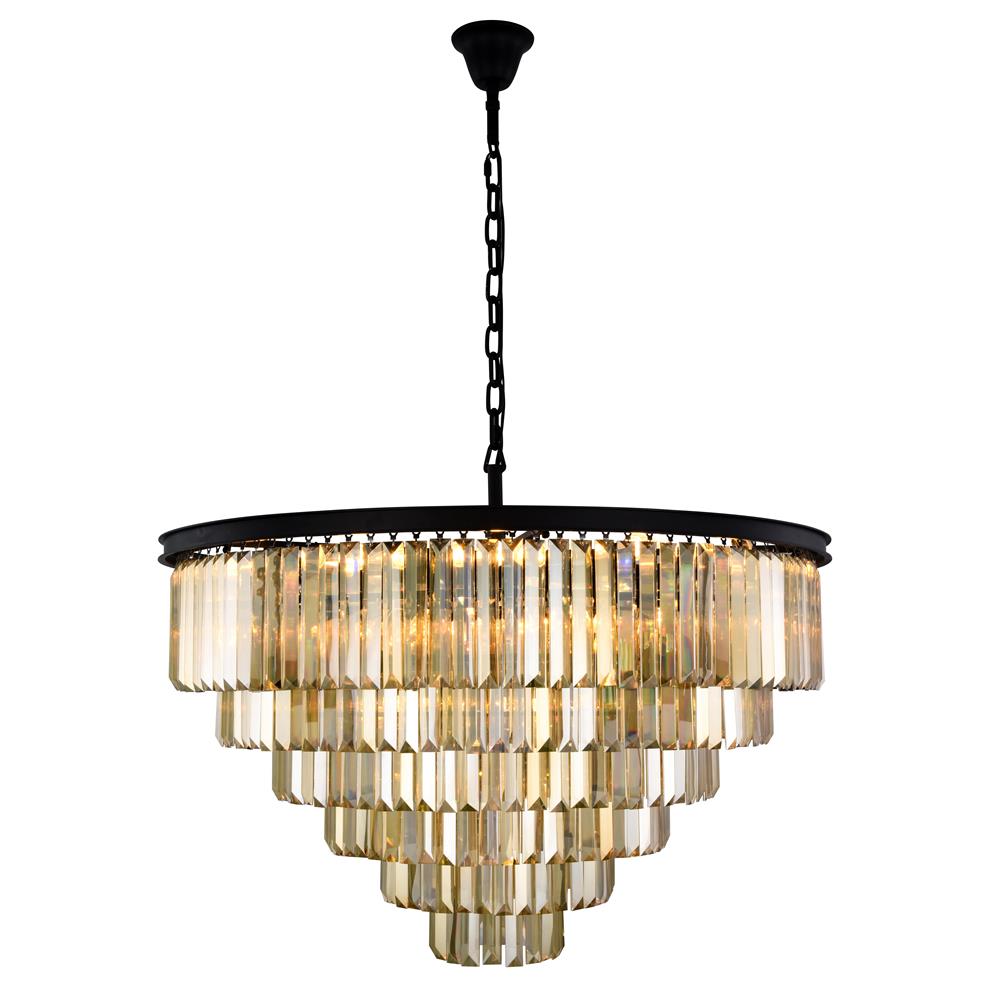1231D44MB-GT-RC Sydney 33 Light Matte Black Chandelier