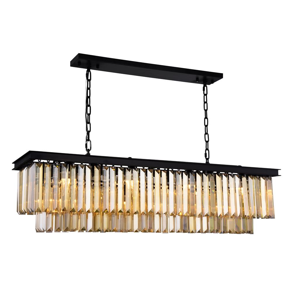 1232D50MB-GT-RC Sydney 12 Light Matte Black Chandelier