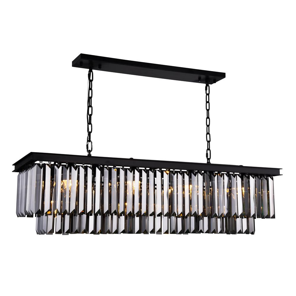 1232D50MB-SS-RC Sydney 12 Light Matte Black Chandelier