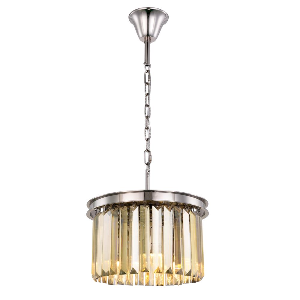 Elegant Lighting 1238D16PN-GT-RC 10.5 x 16 in. Sydney 3 Light Polished Nickel Pendant -  Elegant Furniture & Lighting, 1238D16PN-GT/RC