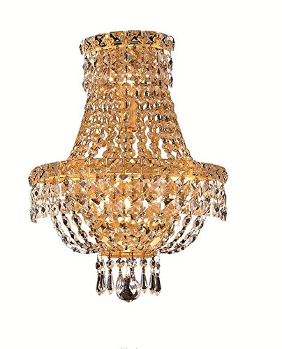 Picture of Elegant Lighting V2528W12G-RC Tranquil 3 Light Wall Sconce&#44; Royal Cut Crystals - Gold