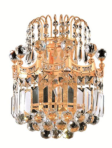 Picture of Elegant Lighting V8949W12G-RC Corona 2 Light Wall Sconce&#44; Royal Cut Crystals - Gold