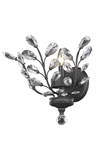 Picture of Elegant Lighting V2011W16DB-RC Orchid 1 Light Wall Sconce, Royal Cut Crystals - Dark Bronze