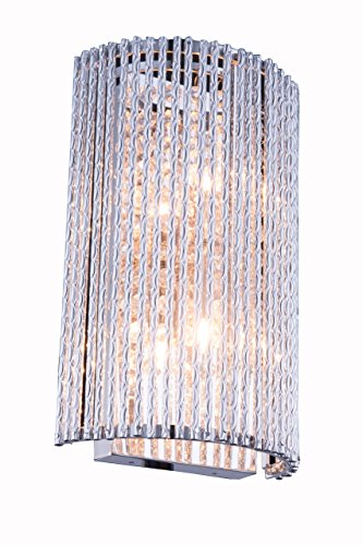Picture of Elegant Lighting V2092W7C-RC Influx 2 Light Wall Sconce, Royal Cut Crystals - Chrome