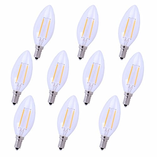2.5W 3000K LED E12 Candelabra Light Bulb - Pack of 10
