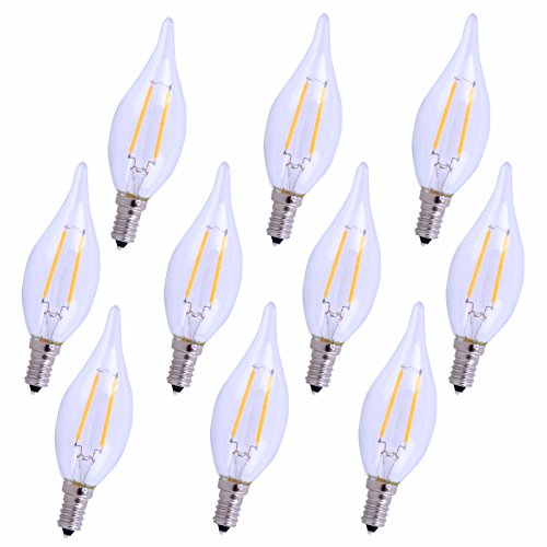 2.5W 5000K LED E12 Candelabra Light Bulb - Pack of 10