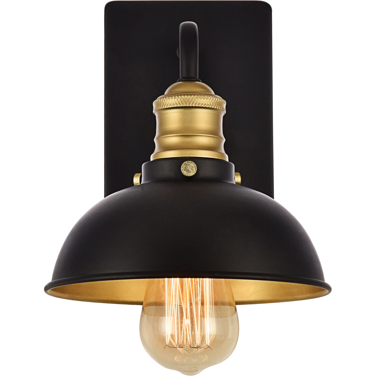 Picture of Elegant Lighting LD8004W7BK 8.3 x 7.1 in. Anders 1 Light Black & Brass Wall Sconce