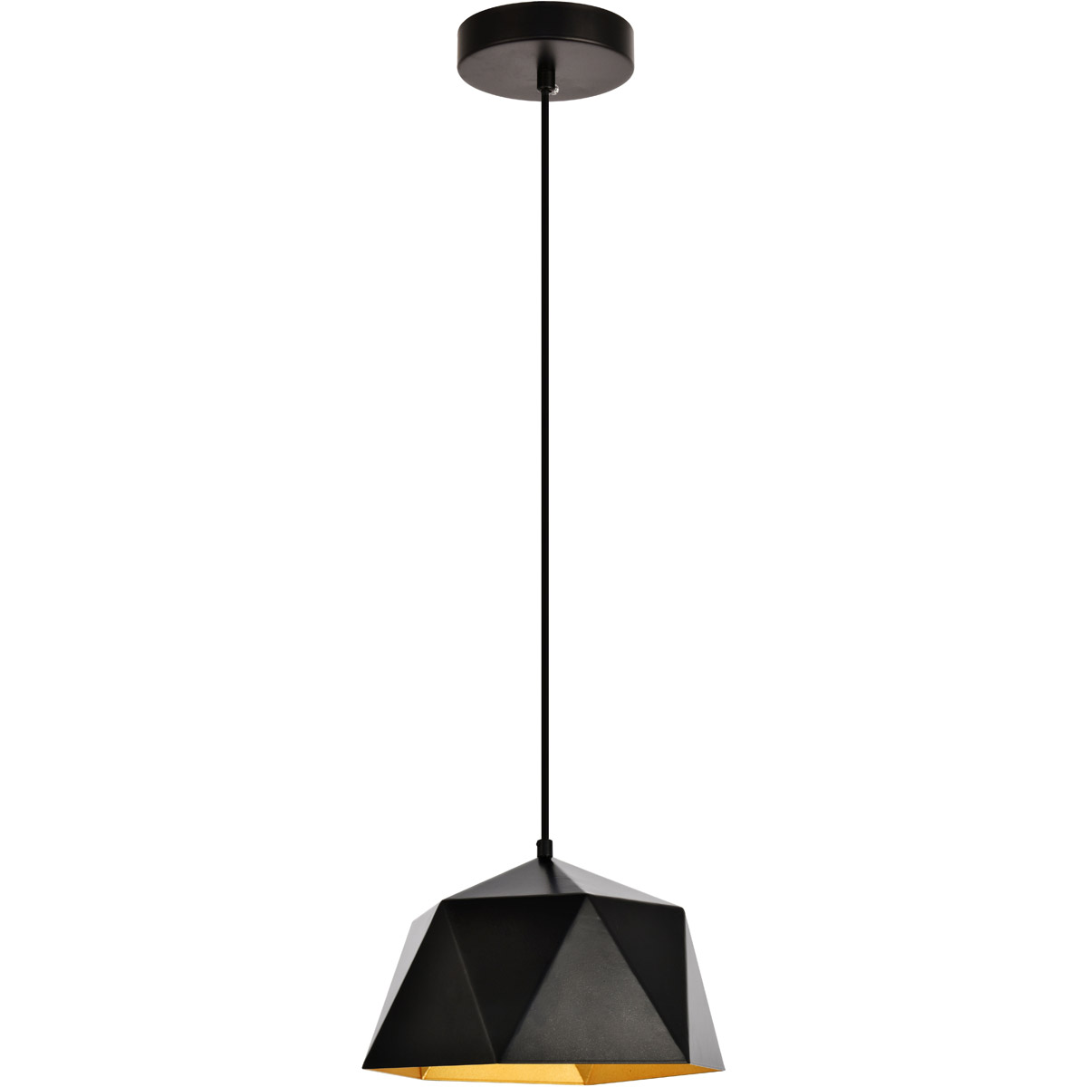 Arden 1 Light Black & Golden Inside Pendant