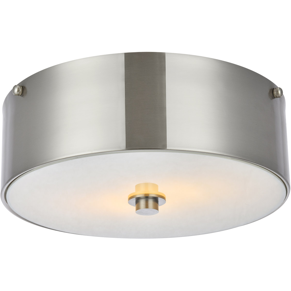 12 in. Hazen 2 Light Burnished Nickel Flush Mount
