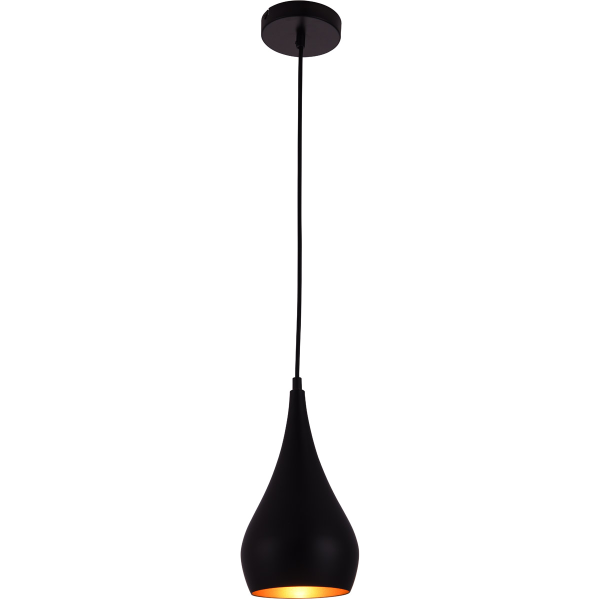 Nora Black Pendant Light - 11.5 x 6 in. - Teardrop Shade