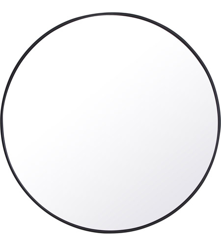42 in. Eternity Metal Frame Round Mirror, Black