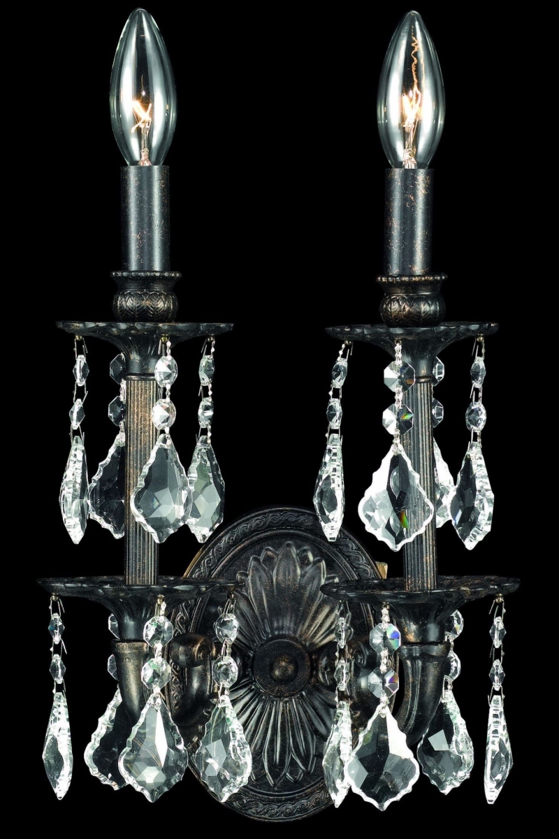 Picture of Elegant Lighting 8501W4DB-RC 4.5 in. Marseille 1 Light Wall Sconce Light with Royal Cut Crystal, Dark Bronze