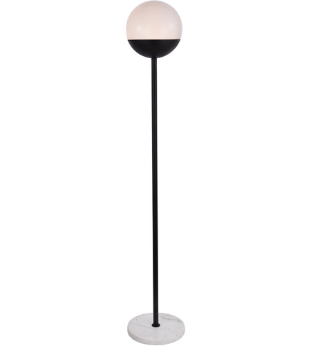 Picture of Living District LD6146BK 62 in. Eclipse 1 Light Floor Lamp Portable Light with Frosted White Glass, Black