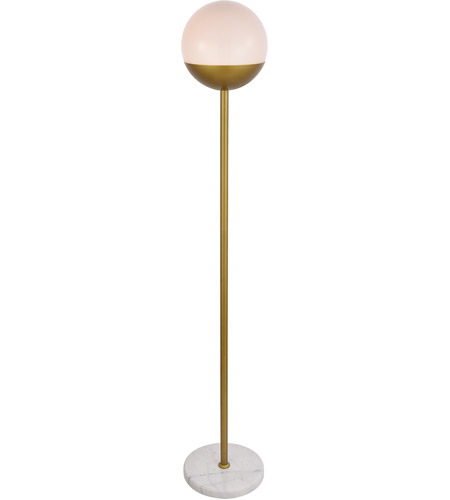 Picture of Living District LD6150BR 62 in. Eclipse 1 Light Floor Lamp Portable Light with Frosted White Glass, Brass