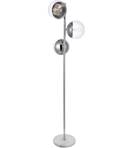 Picture of Living District LD6161C 65.5 in. Eclipse 3 Light Floor Lamp Portable Light with Clear Glass&#44; Chrome