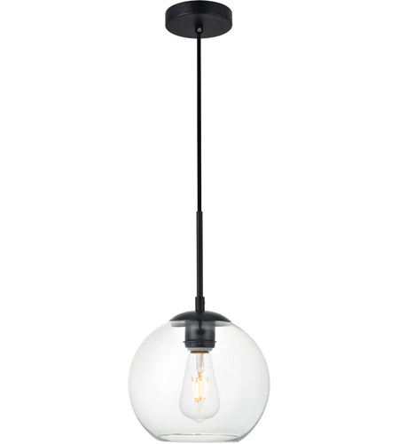 Baxter 1 Light Pendant Ceiling Light with Clear Glass, Black