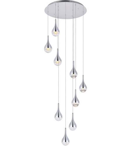 24 in. Amherst 9 Lights LED Chandelier Ceiling Light, Chrome
