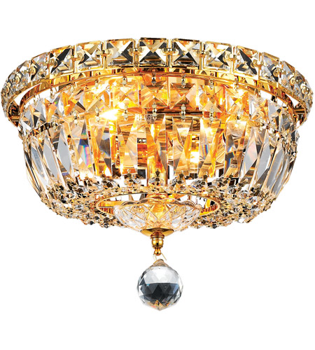 10 in. Wiley 4 Lights Flush Mount Ceiling Light, Gold
