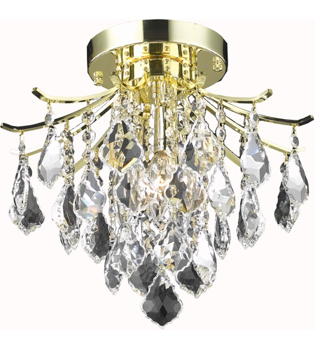 12 in. Amelia 3 Lights Flush Mount Ceiling Light, Gold