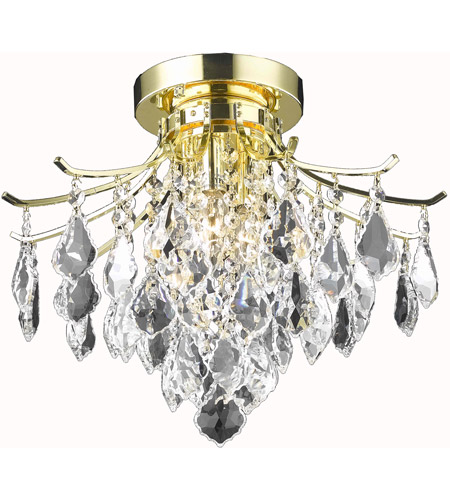 12 in. Amelia 3 Lights Flush Mount Ceiling Light, Gold