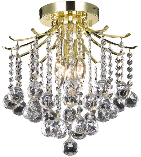 12 in. Amelia 3 Lights Flush Mount Ceiling Light, Gold