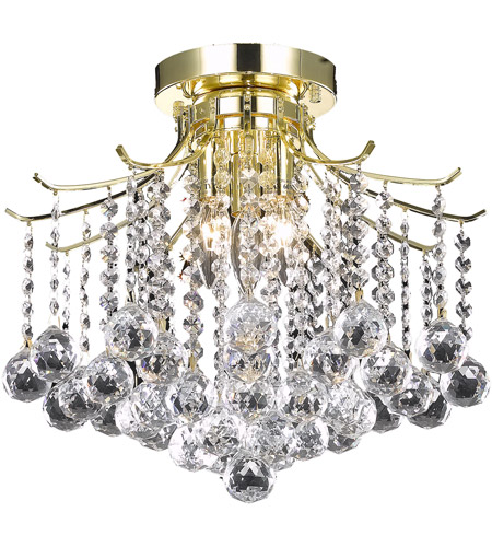 12 in. Amelia 3 Lights Flush Mount Ceiling Light, Gold