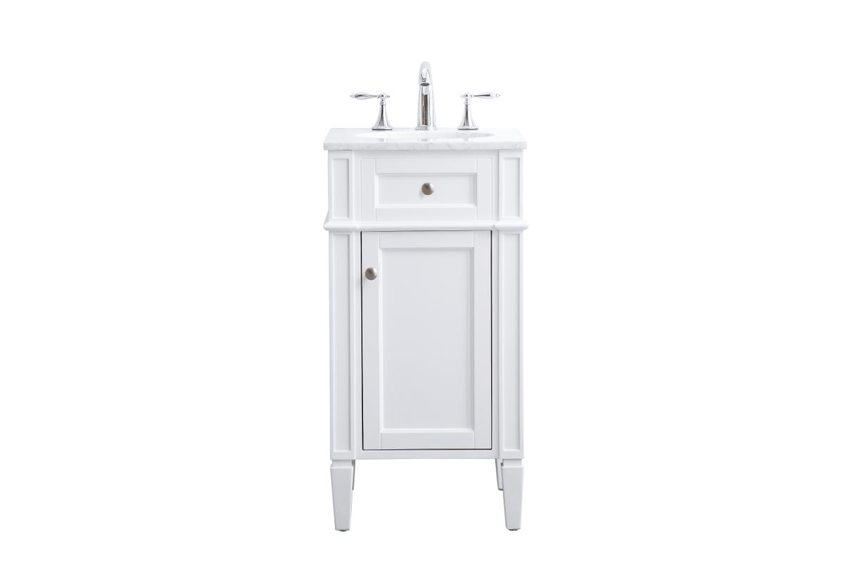 18 in. Park Avenue Single Bathroom Vanity Set - White