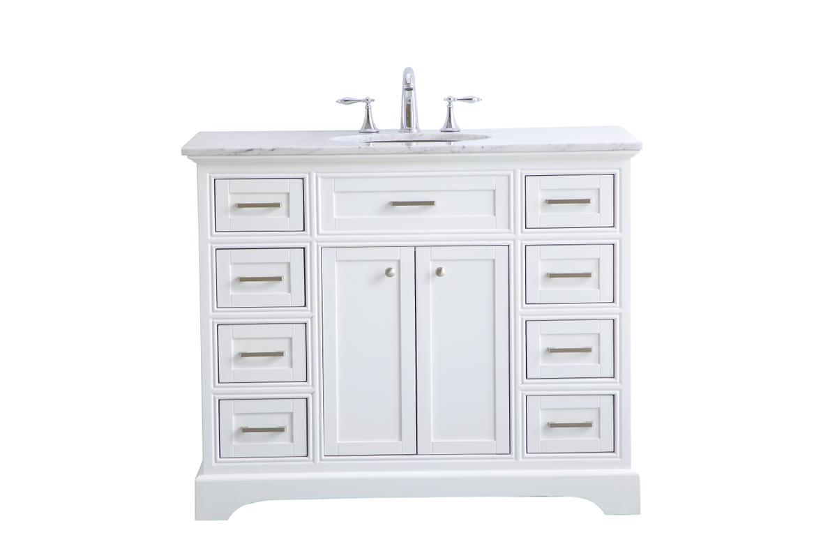42 in. Americana Single Bathroom Vanity Set - White