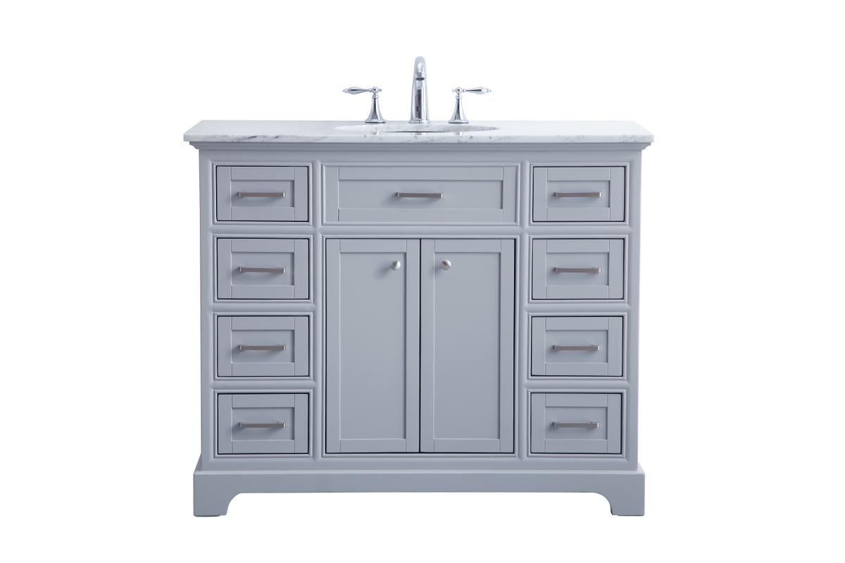 42 in. Americana Single Bathroom Vanity Set - Light Grey