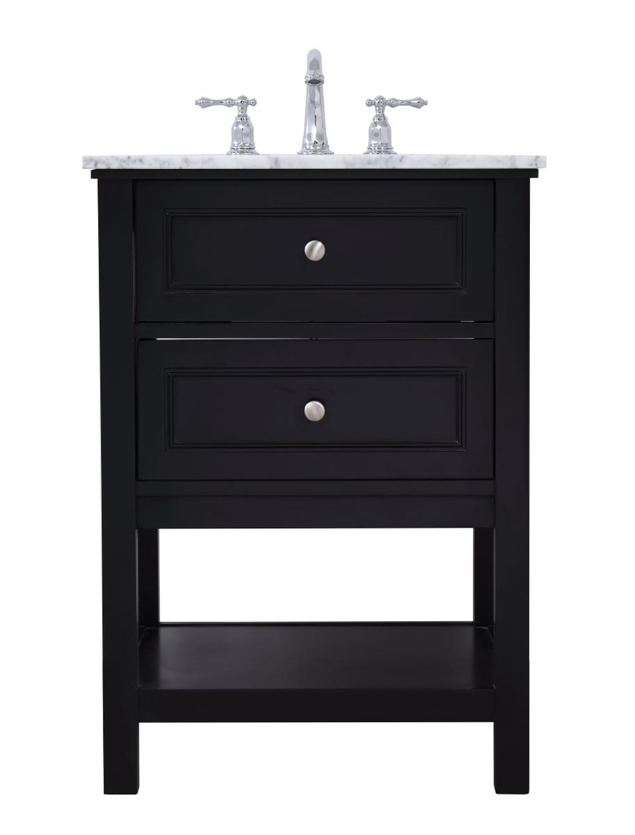 24 in. Metropolis Single Bathroom Vanity Set - Black