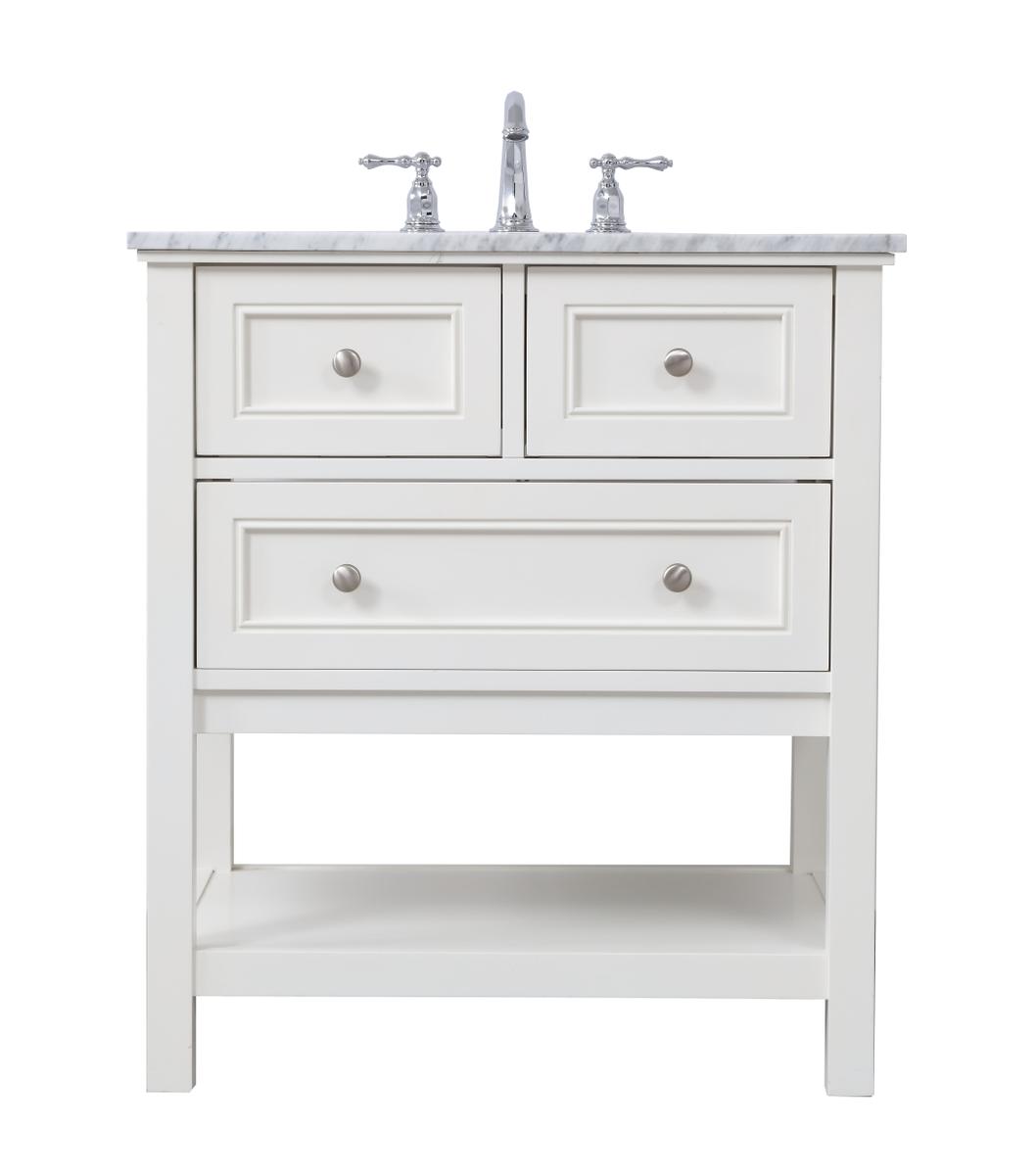 30 in. Metropolis Single Bathroom Vanity Set - White