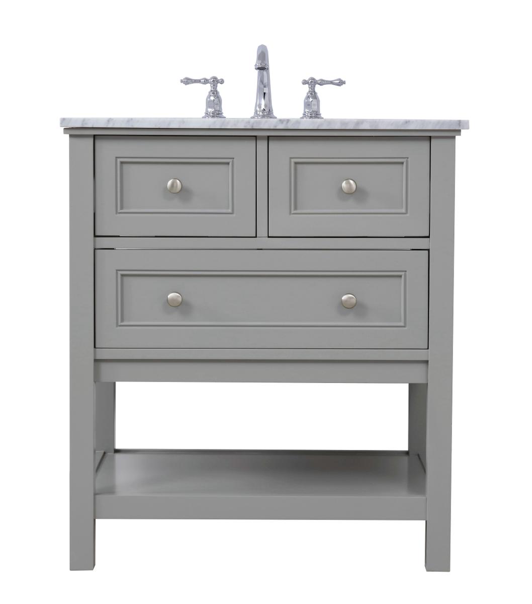 30 in. Metropolis Single Bathroom Vanity Set - Grey