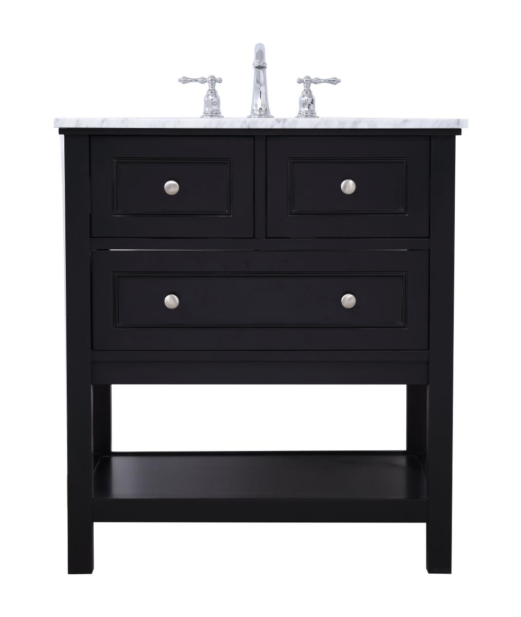30 in. Metropolis Single Bathroom Vanity Set - Black
