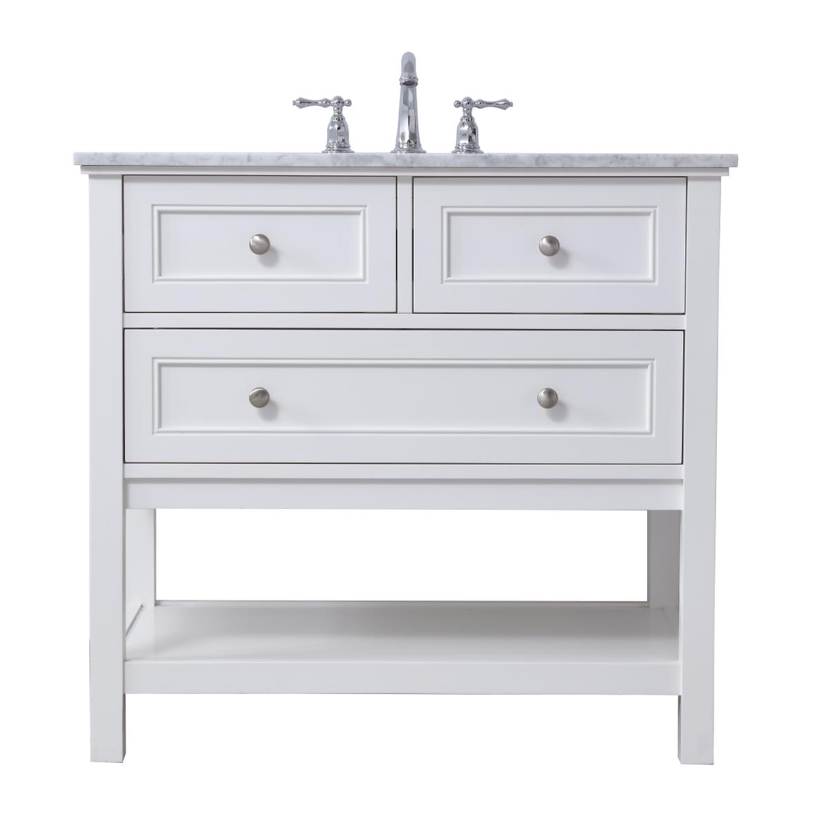 36 in. Metropolis Single Bathroom Vanity Set - White