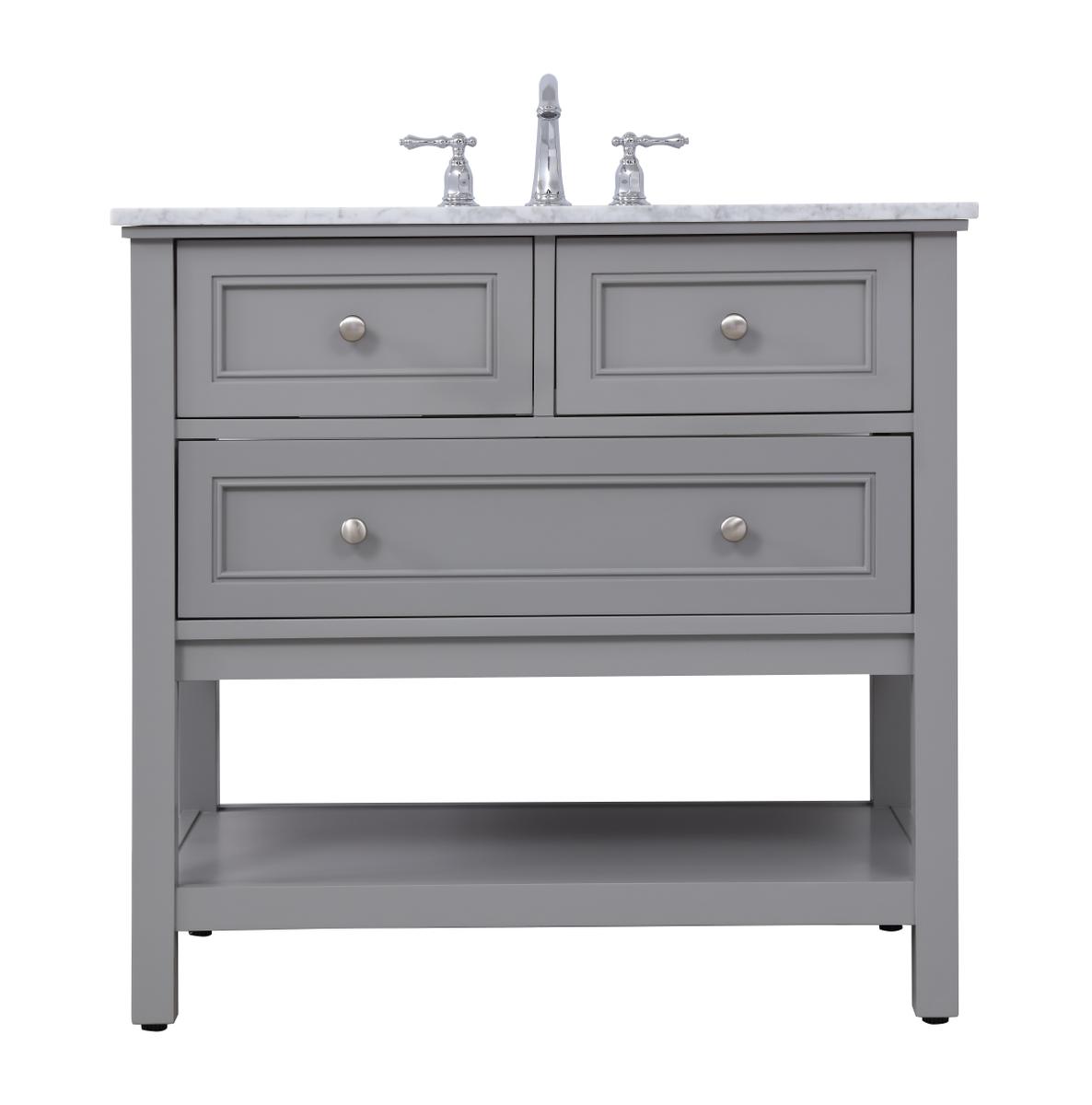 36 in. Metropolis Single Bathroom Vanity Set - Grey