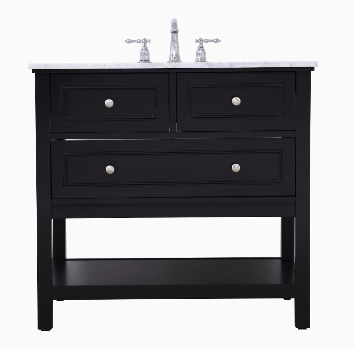 36 in. Metropolis Single Bathroom Vanity Set - Black