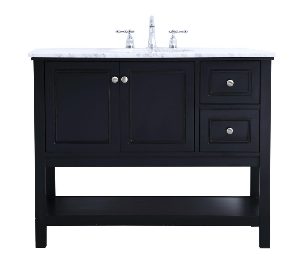 42 in. Metropolis Single Bathroom Vanity Set - Black