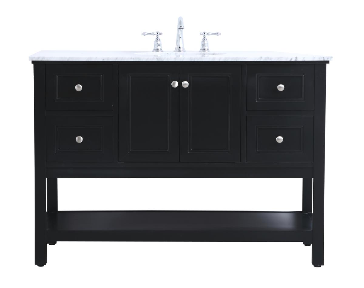 48 in. Metropolis Single Bathroom Vanity Set - Black