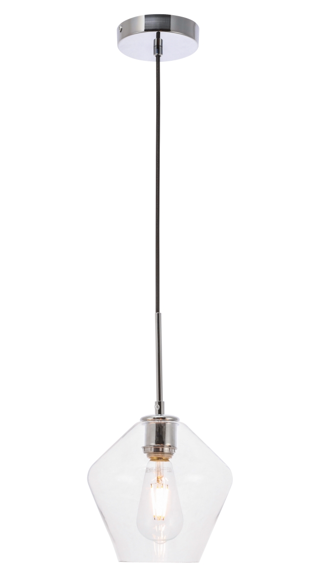 Gene 1 Light Chrome & Clear Glass Pendant