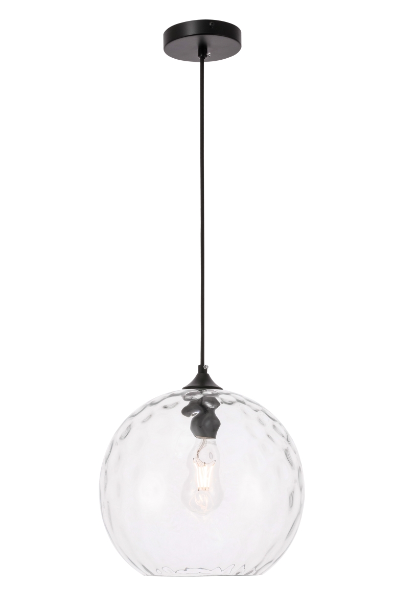 Gibson 1 Light Black & Clear Glass Pendant