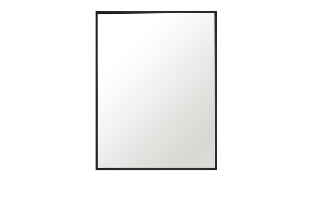 24 in. Metal Frame Rectangle Mirror in Black