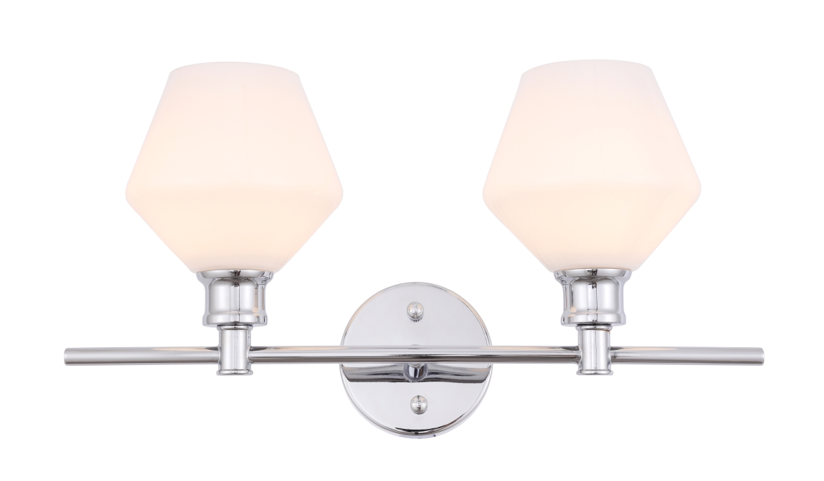 Picture of Living District LD2313C Gene 2 Light Chrome & Frosted White Glass Wall Sconce